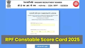 RPF Constable Score Card 2025