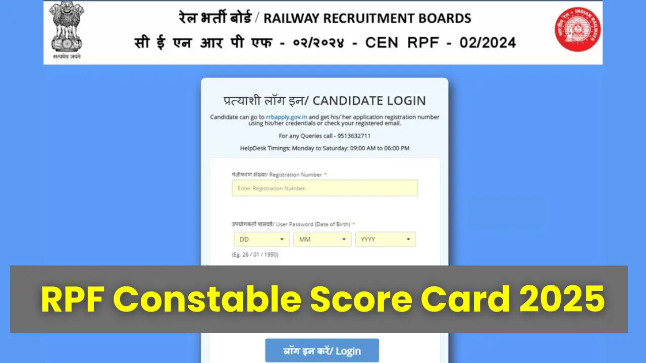 RPF Constable Score Card 2025